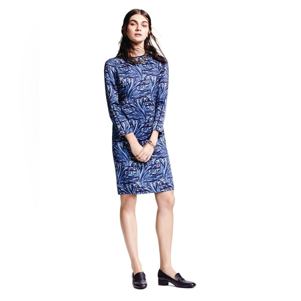 Brooks Brothers Silk Shift Dress Abstract Size 6